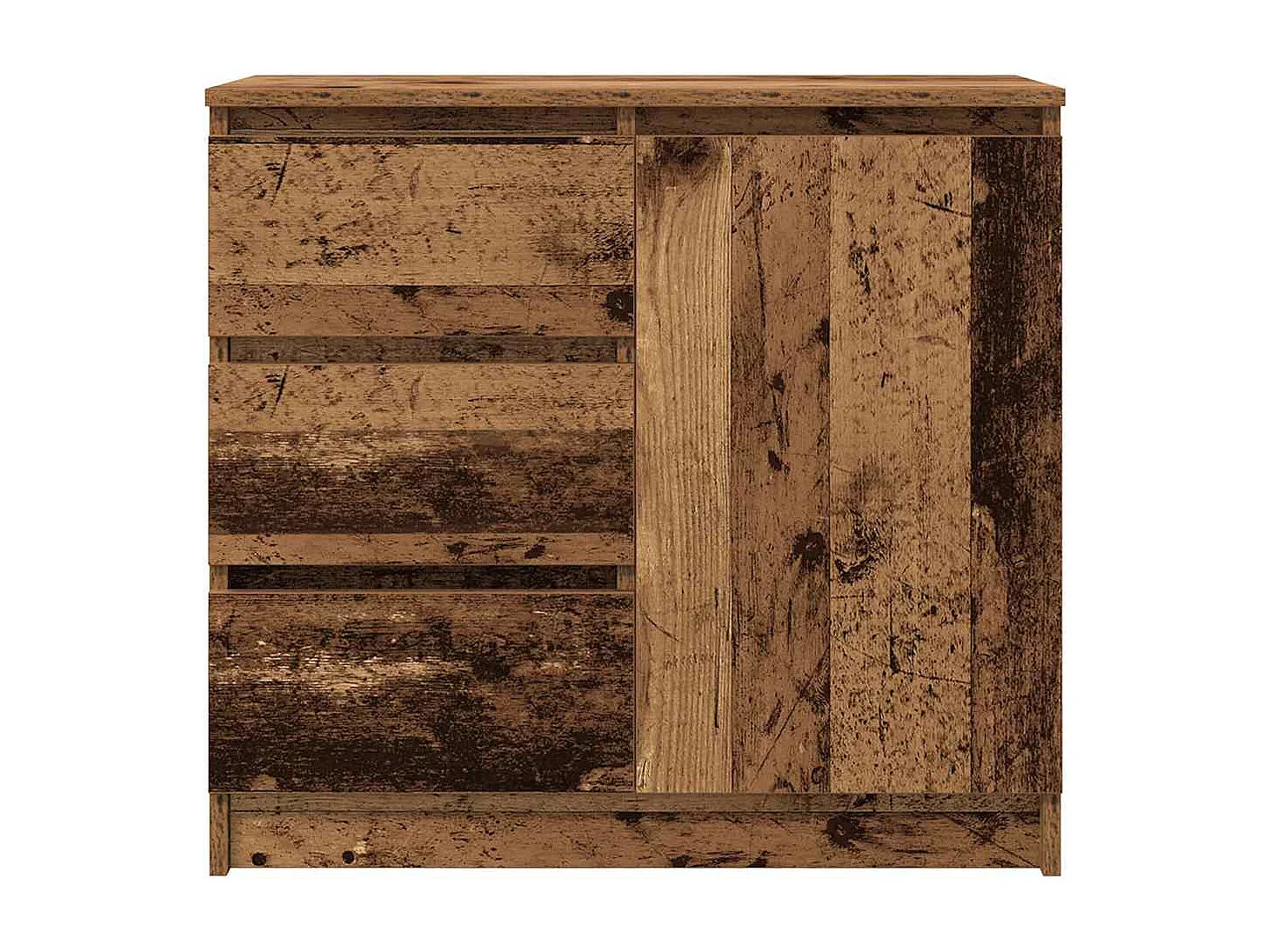 Buffet avec tiroir vieux bois 71x35x65 cm bois d'ingénierie