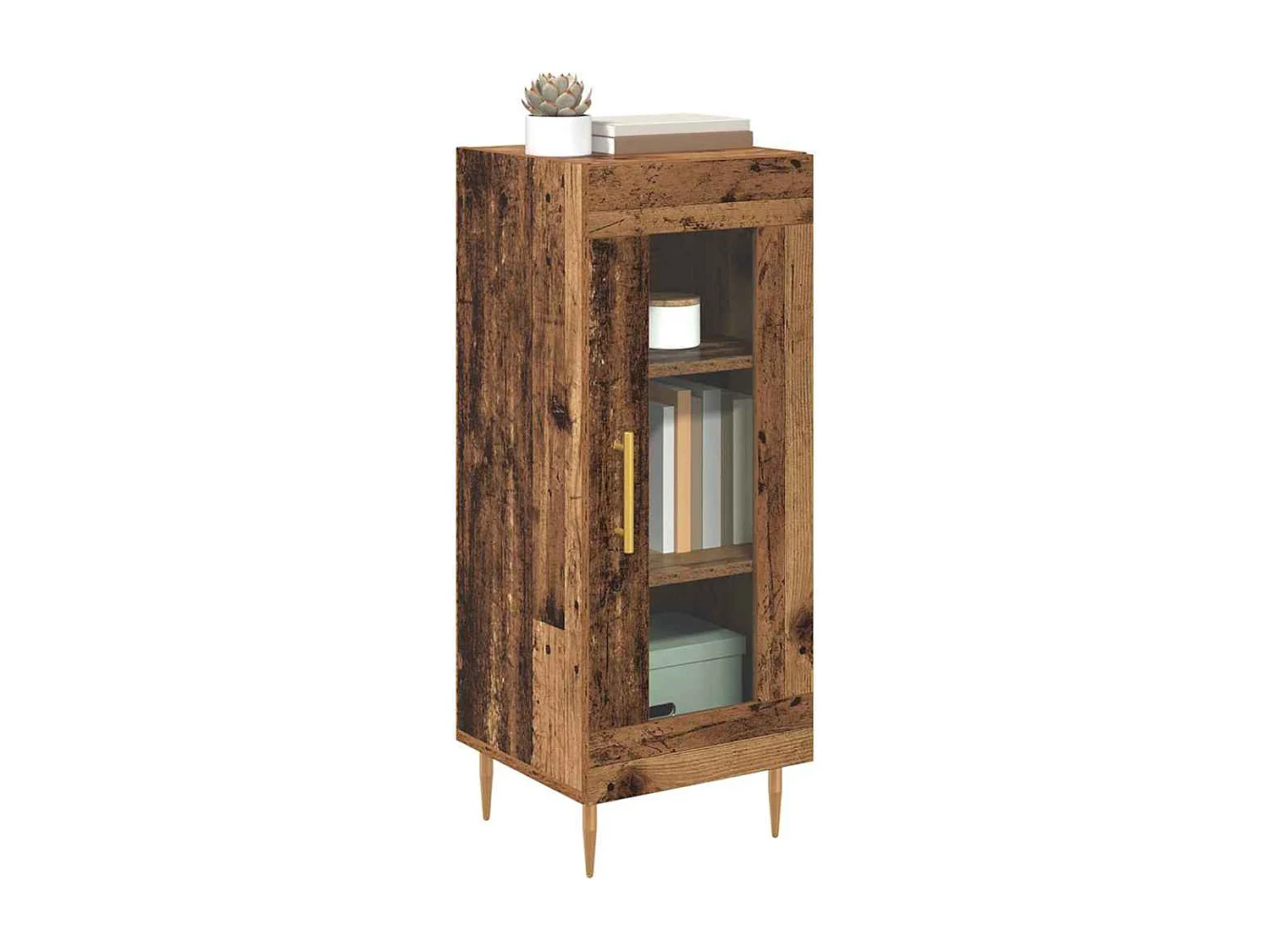 Dressoir Oud hout 34 x 34,5 x 90 cm Bewerkt hout