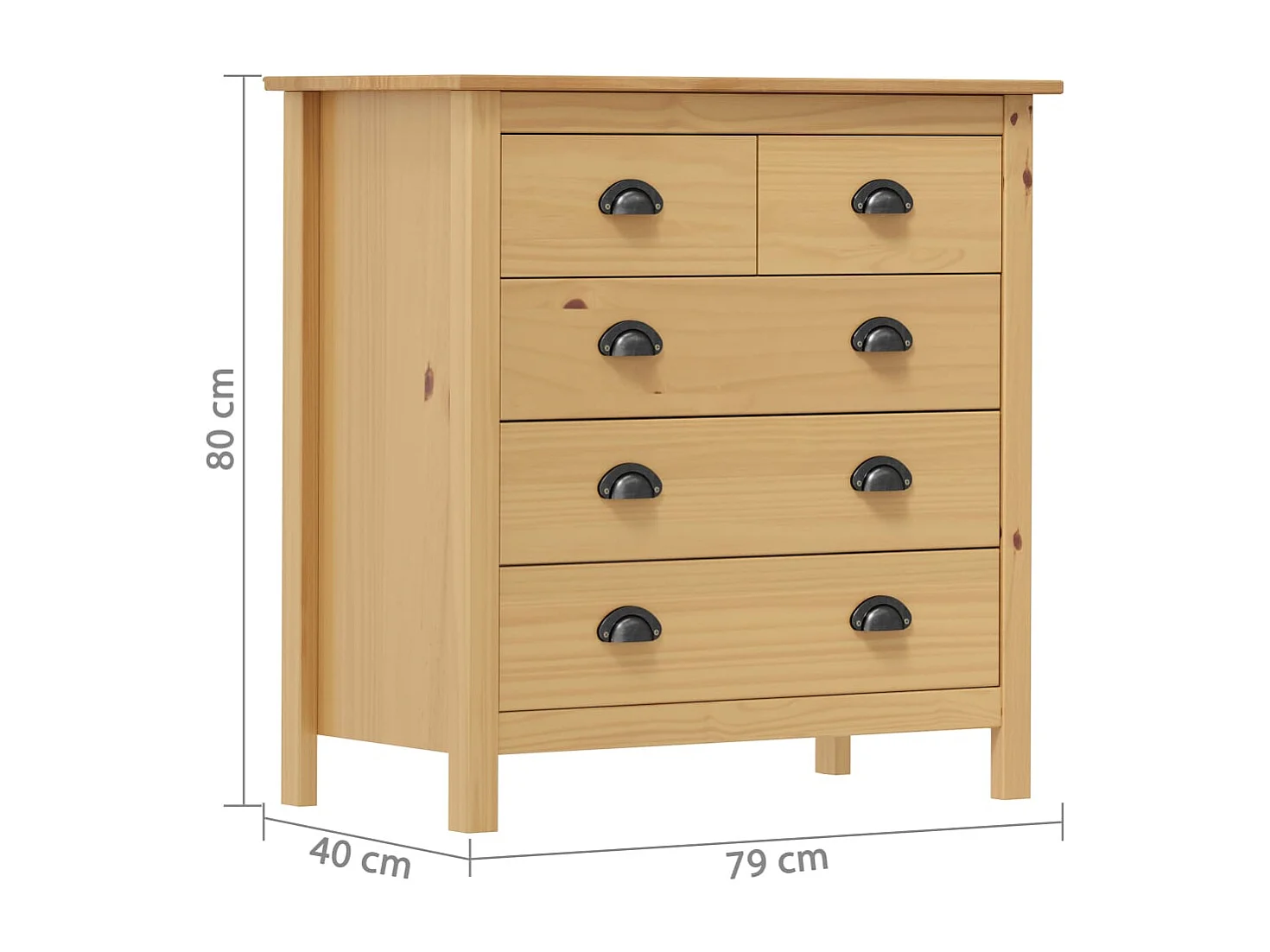 Buffet Hill 79x40x80 cm Bois de pin solide