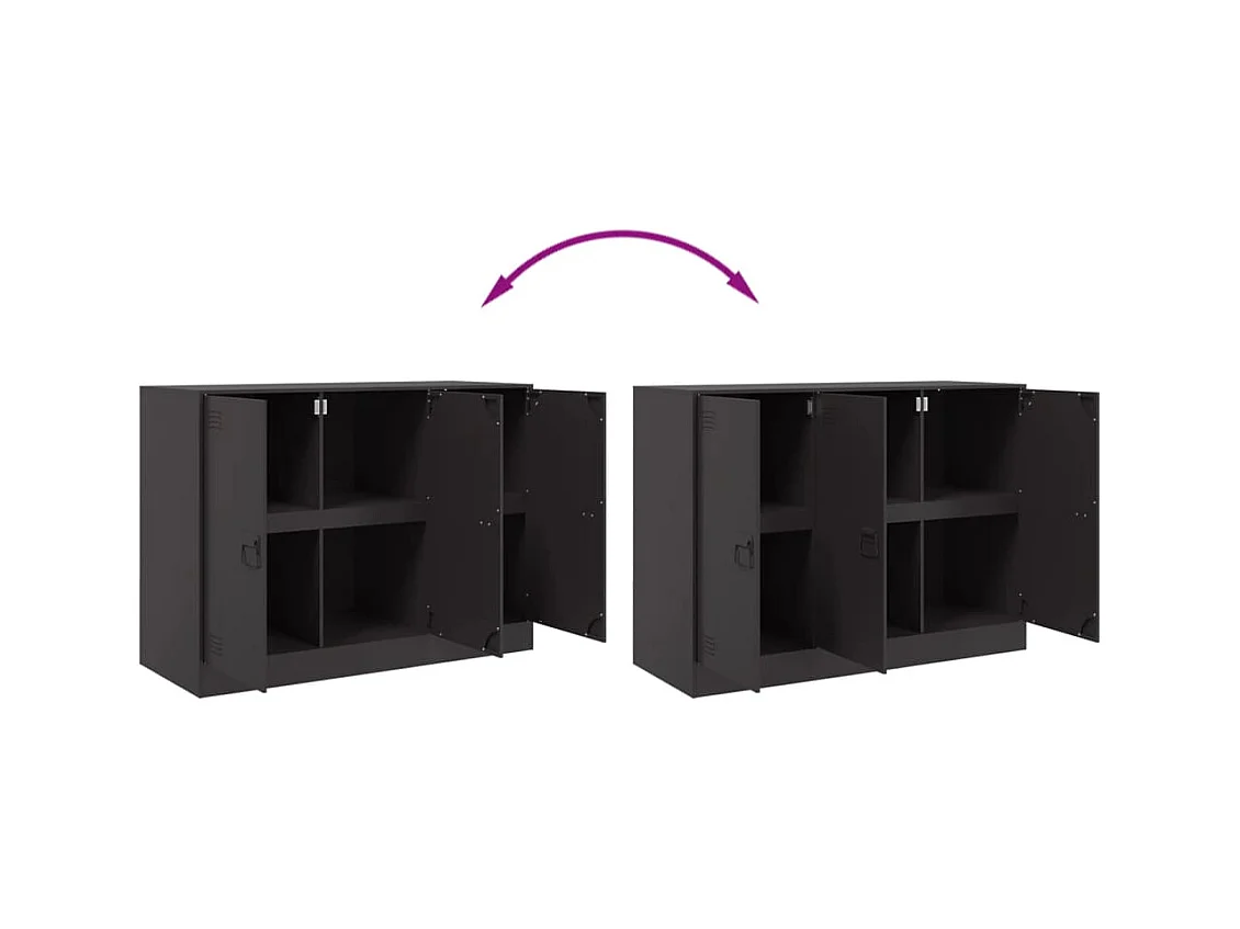 Buffet noir 99x39x73 cm acier