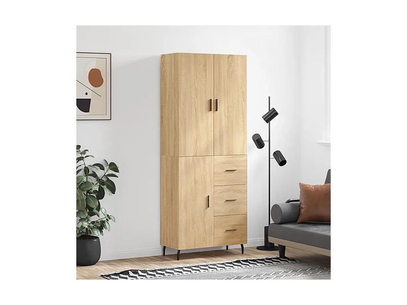 Armário alto 69,5x34x180 cm derivados de madeira cor sonoma