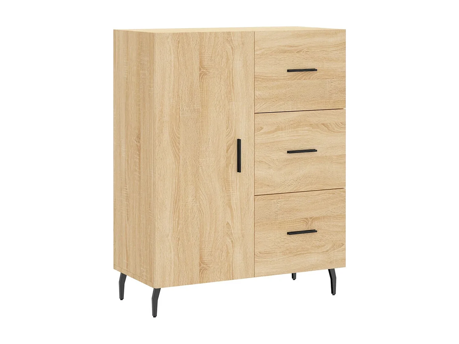 Aparador alto madera contrachapada color roble 69,5x34x180 cm