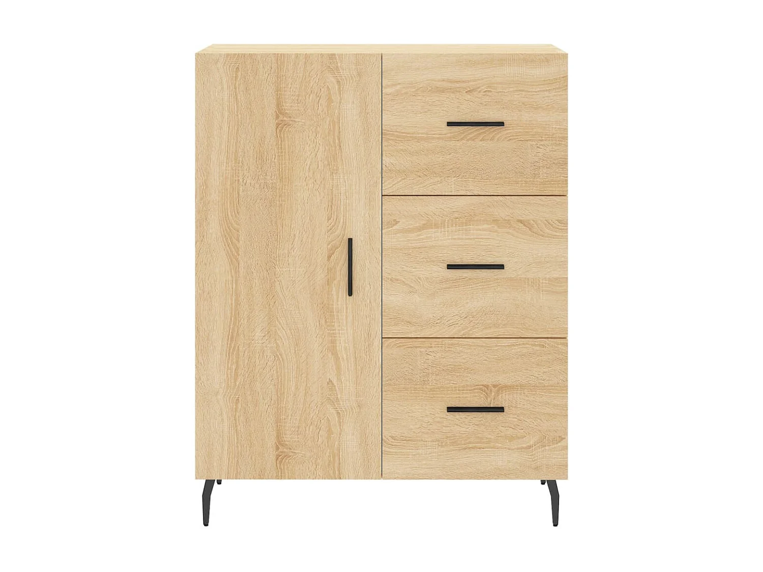 Aparador alto madera contrachapada color roble 69,5x34x180 cm