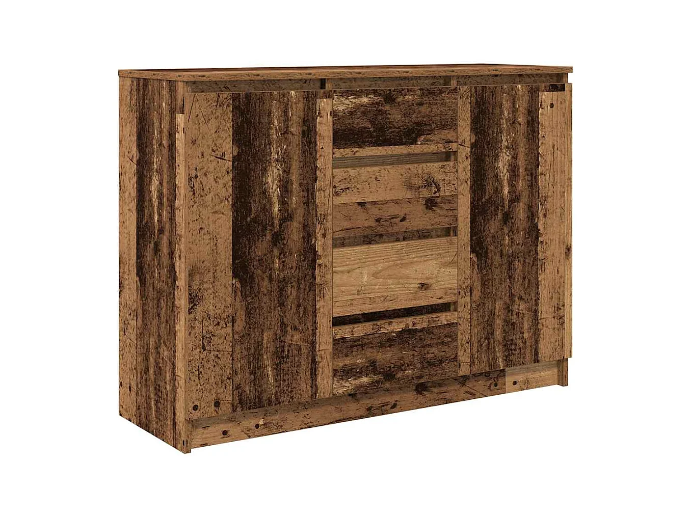 Buffet avec tiroirs vieux bois 100,5x35x76 cm bois d'ingénierie
