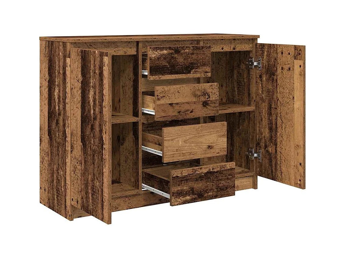 Buffet avec tiroirs vieux bois 100,5x35x76 cm bois d'ingénierie