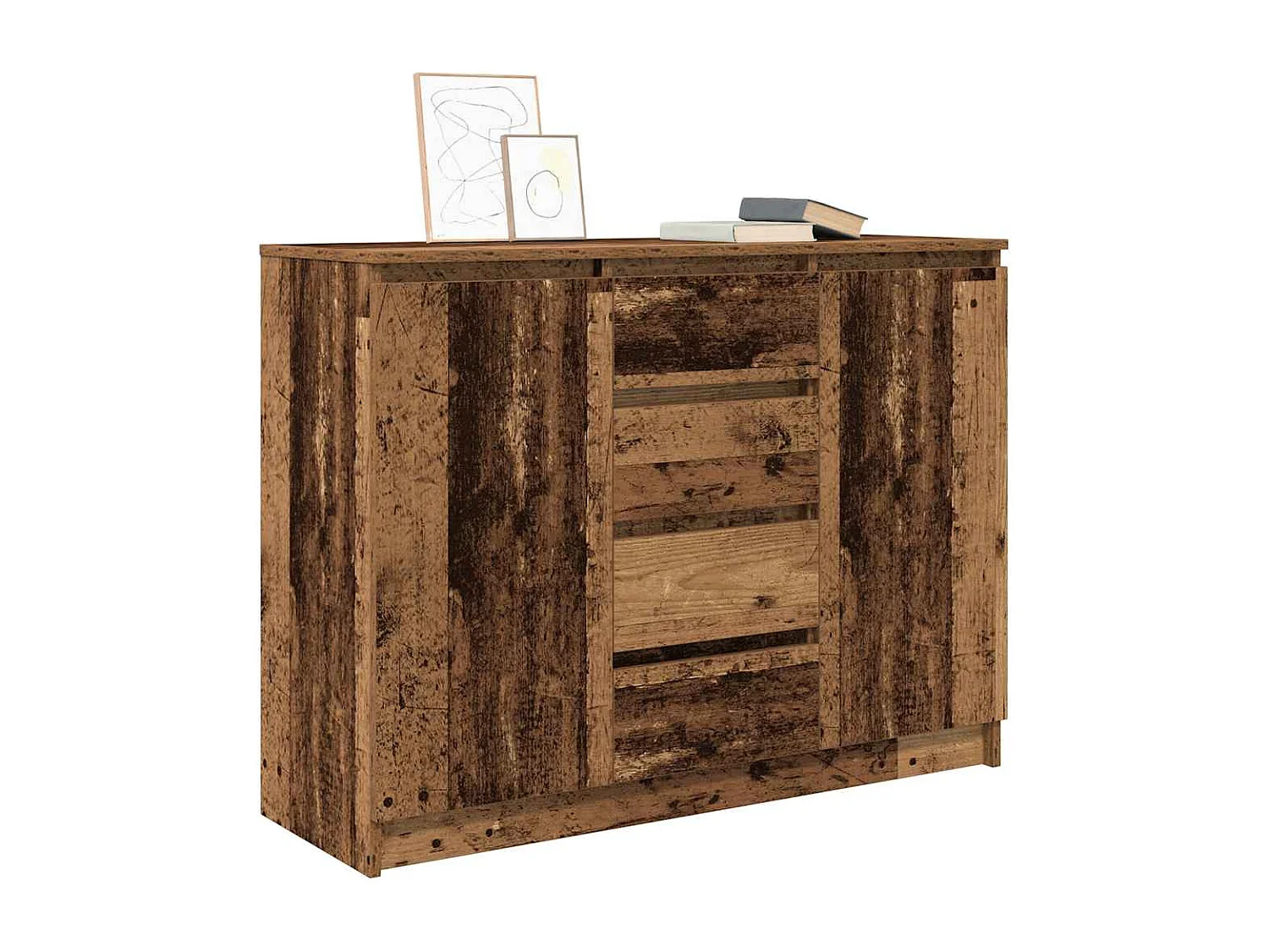 Aparador com gavetas 100,5x35x76cm deriv. madeira madeira velha