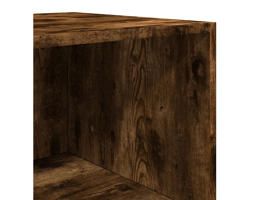 Buffet haut chêne fumé 40x41x185 cm bois d'ingénierie