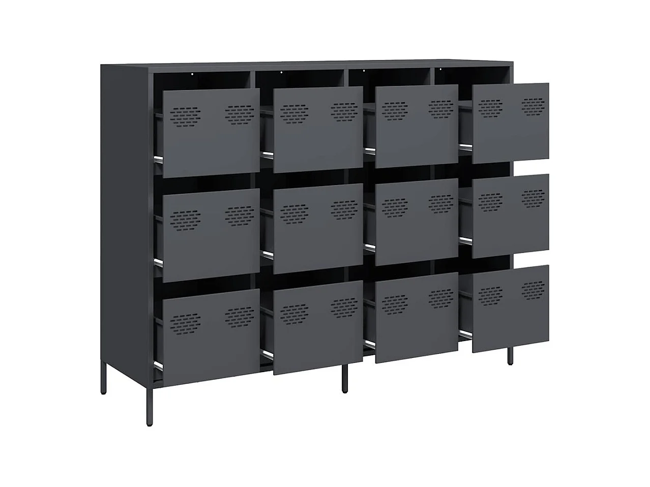 Buffet anthracite 135x39x103,5 cm acier laminé à froid