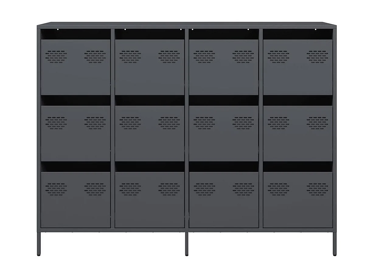 Buffet anthracite 135x39x103,5 cm acier laminé à froid