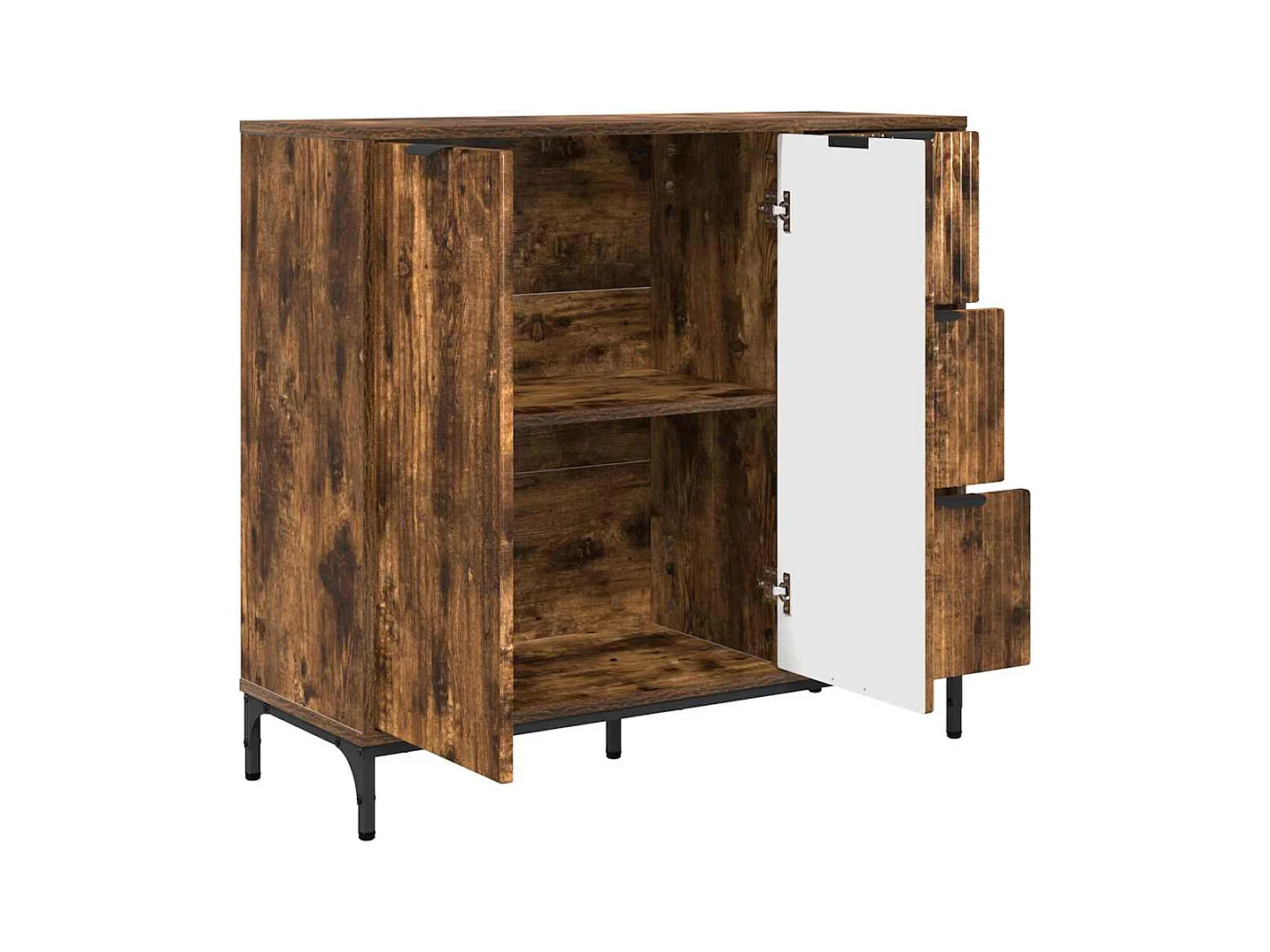 Buffet Chêne fumé 89,5 x 33 x 82 cm Bois d'ingénierie