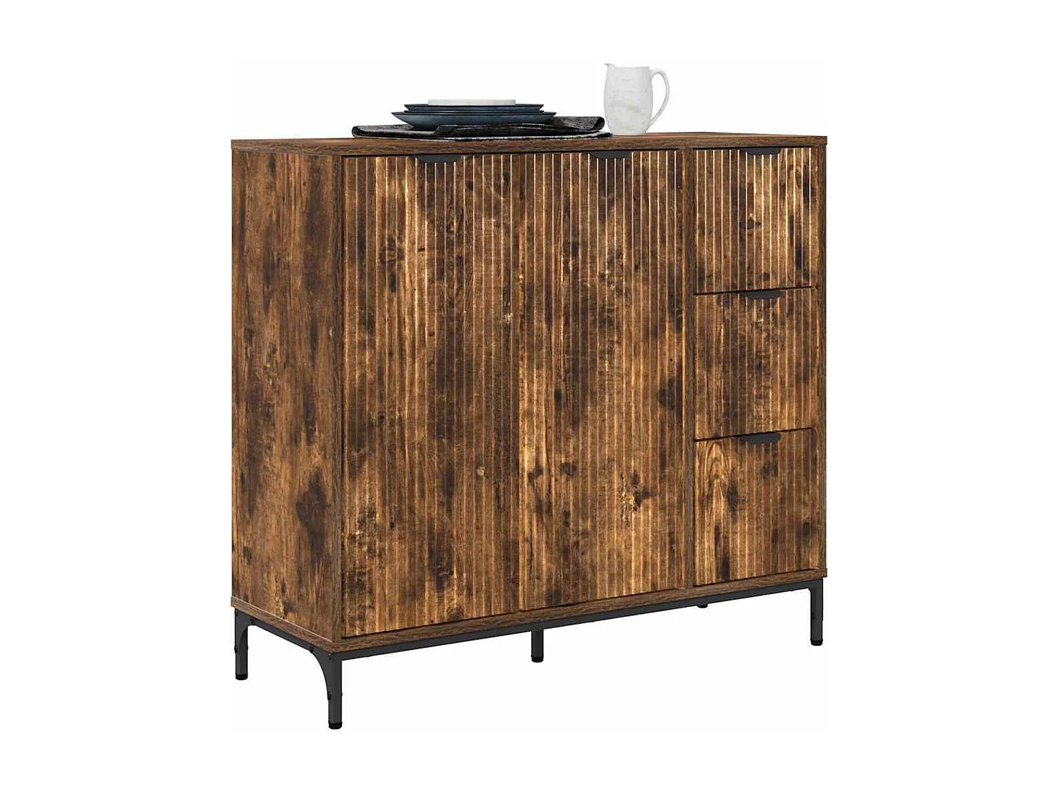 Buffet Carvalho fumado 89,5 x 33 x 82 cm Madeira processada