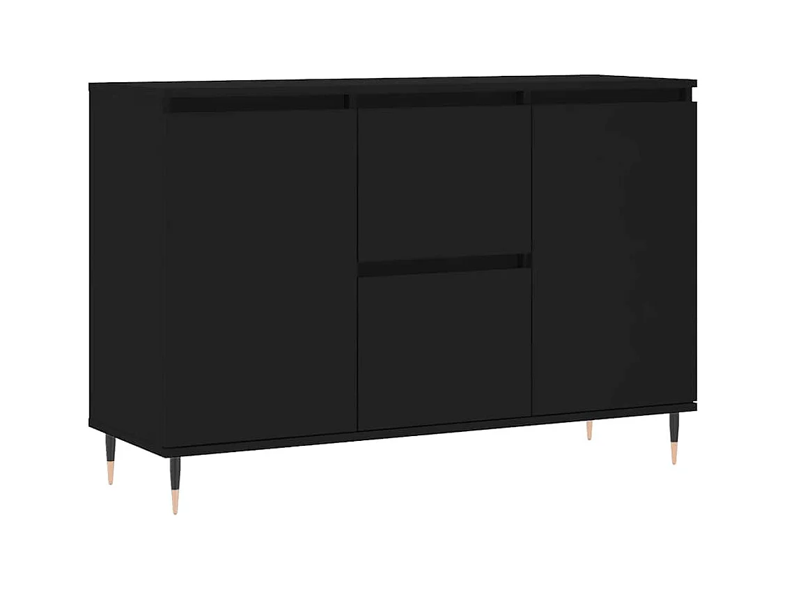 Buffet noir 101,5x35x70 cm bois d’ingénierie