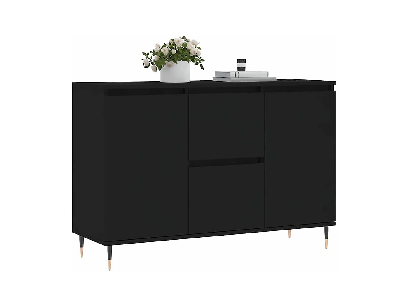 Buffet noir 101,5x35x70 cm bois d’ingénierie