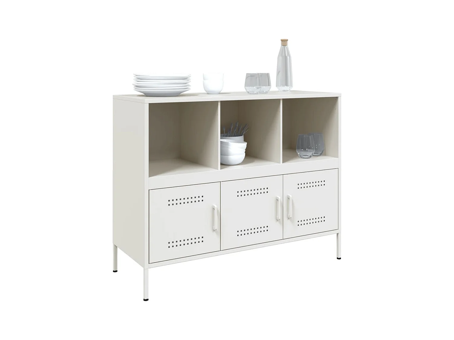 Buffet blanc 100,5x39x79 cm acier