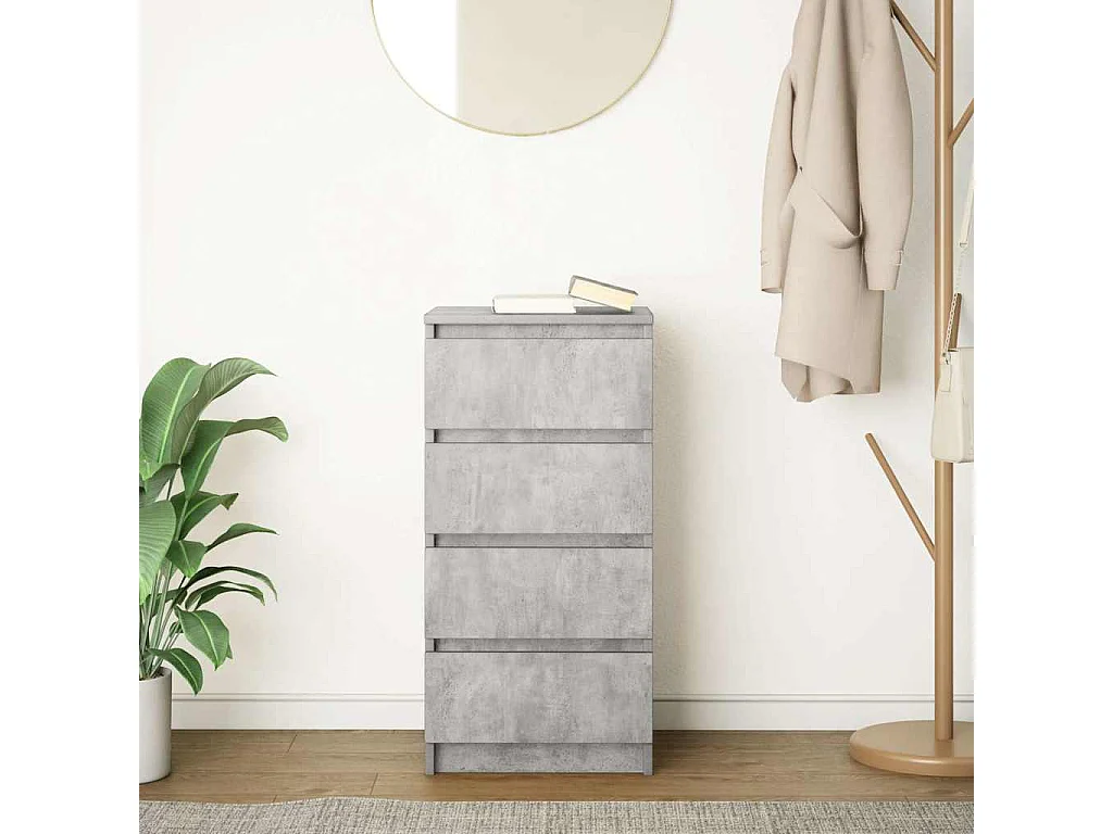 Buffet gris béton 37,5x35x76 cm bois d'ingénierie