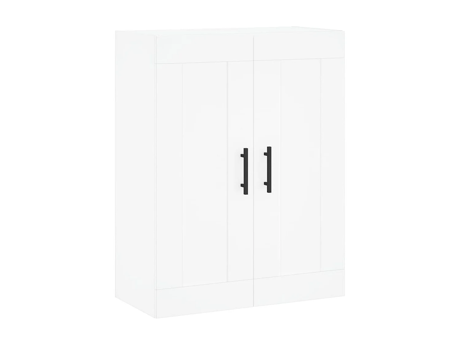 Aparador alto madera contrachapada blanco 69,5x34x180 cm