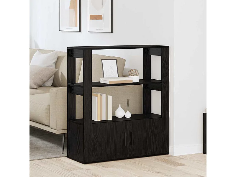 Buffet Chêne noir 30 x 80 x 90 cm Bois d'ingénierie