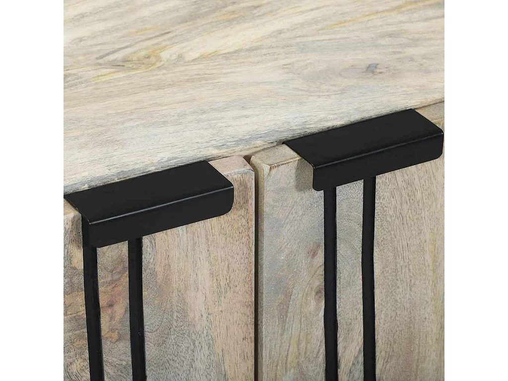 Buffet Blanc 60 x 33.5 x 75 cm Bois de manguier massif