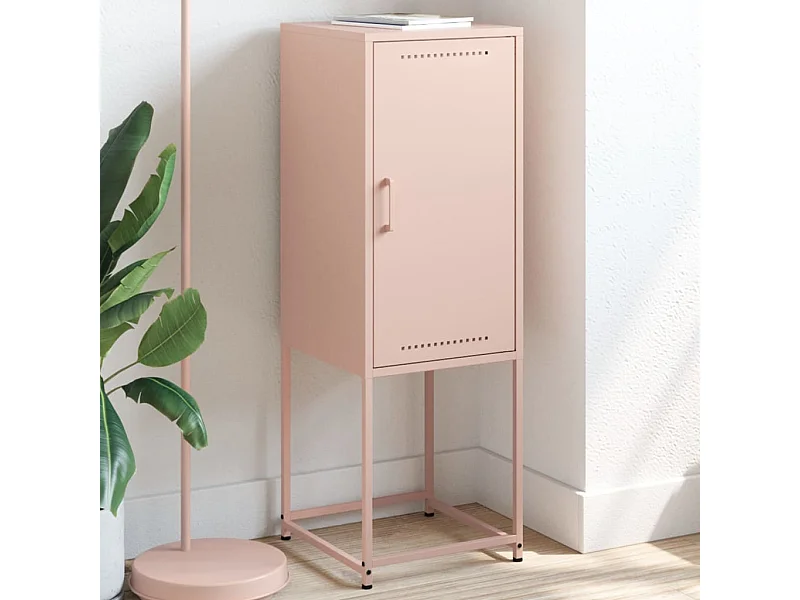 Hoge kast 36x39x107 cm staal roze