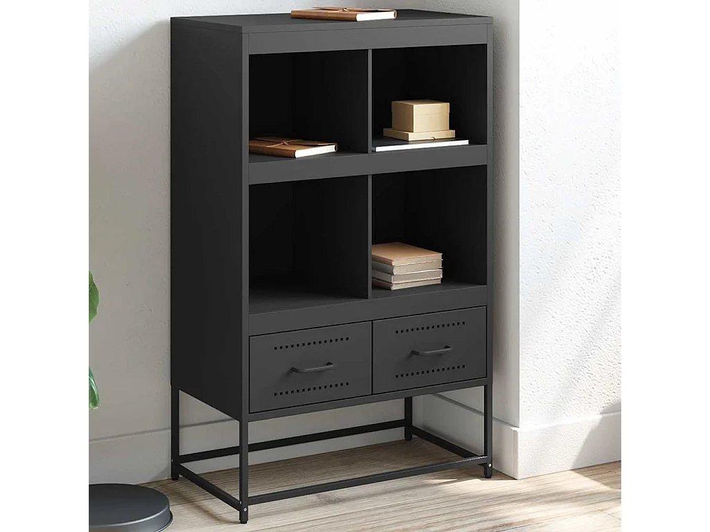 Buffet haut noir 68x39x111,5 cm acier