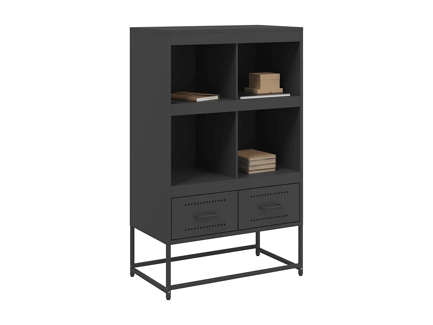 Buffet haut noir 68x39x111,5 cm acier