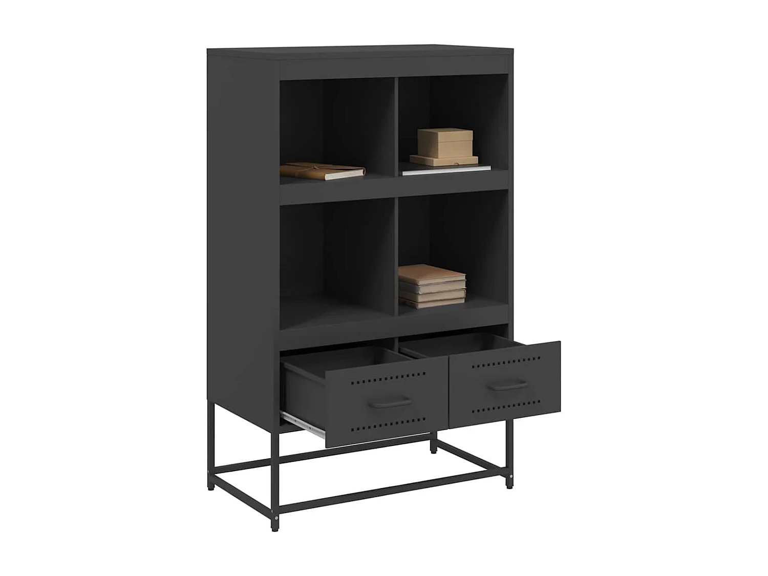 Buffet haut noir 68x39x111,5 cm acier