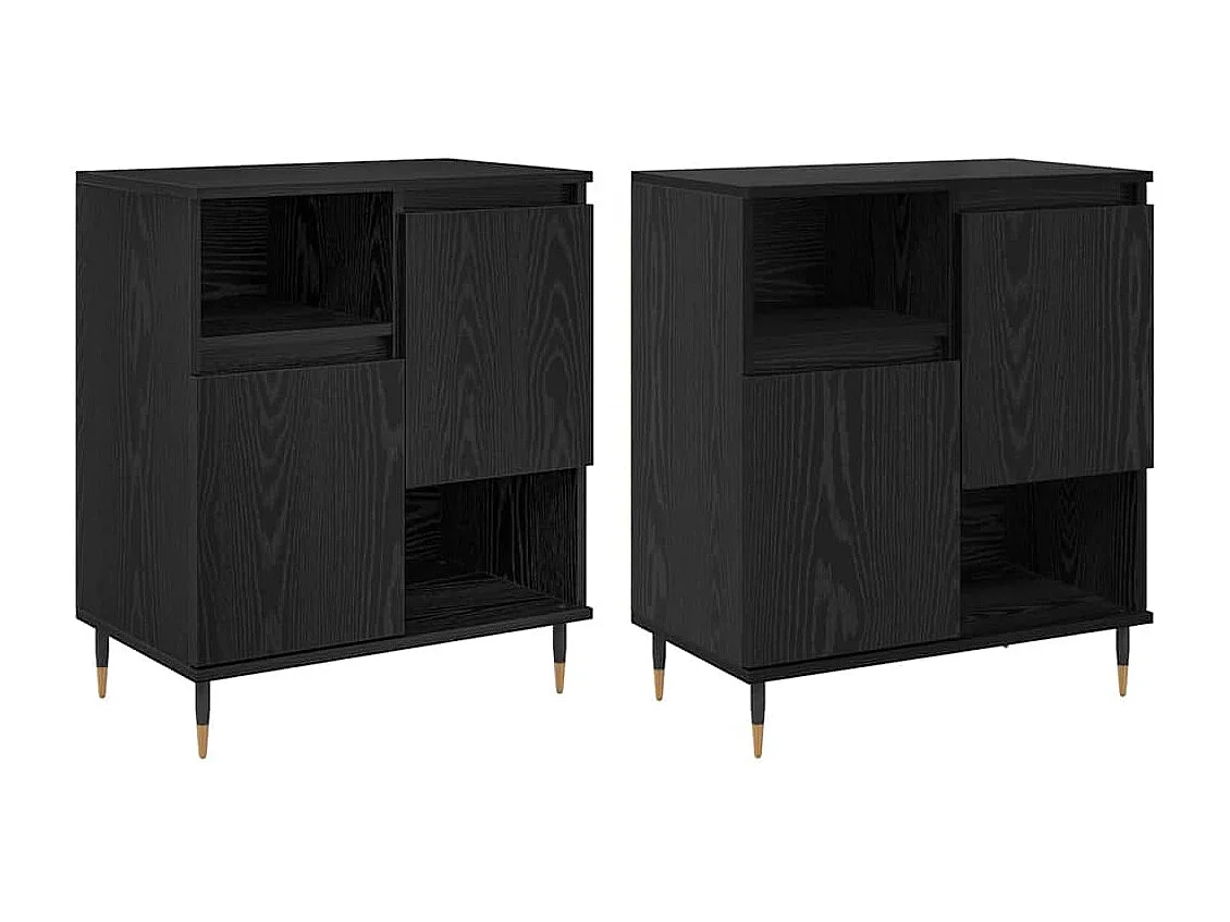 Buffets 2 pièces Chêne noir 120 x 35 x 70 cm Bois d'ingénierie