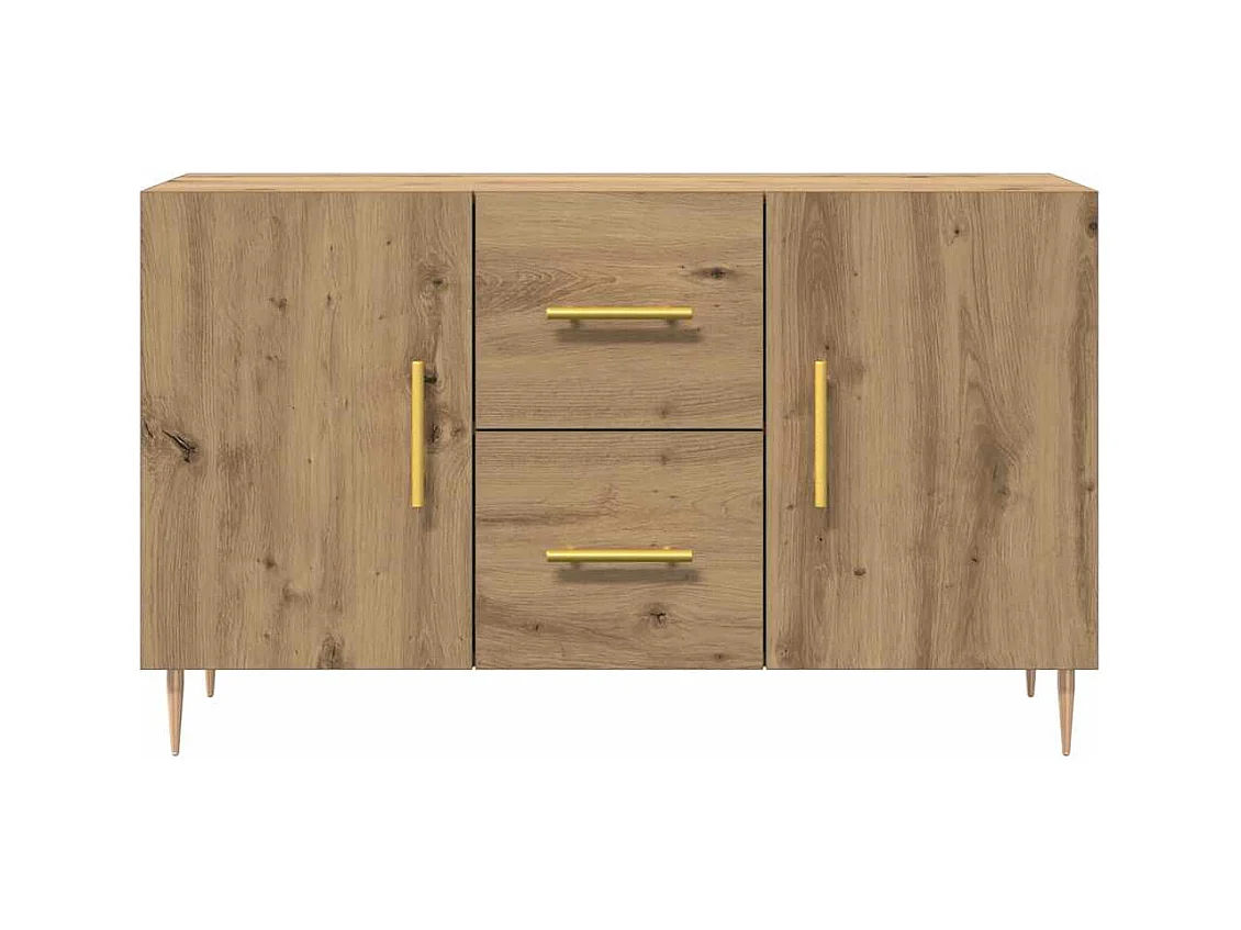 Buffet chêne artisanal 100x36x60 cm bois d'ingénierie