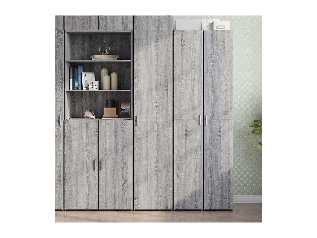 Hoge kast 40x42,5x185 cm bewerkt hout grijs sonoma eikenkleur