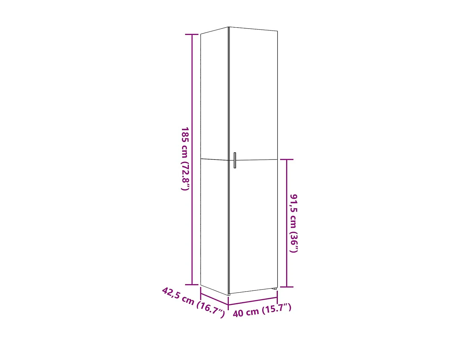 Buffet haut sonoma gris 40x42,5x185 cm bois d'ingénierie