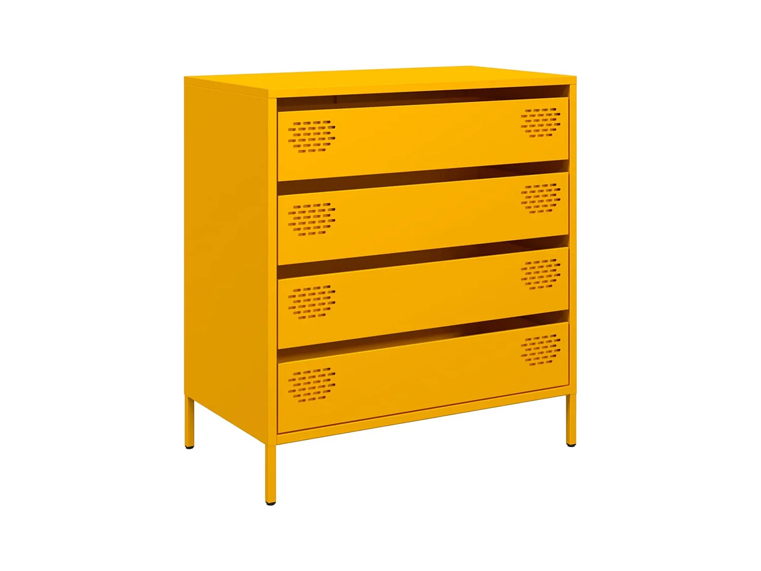 Buffet jaune moutarde 68x39x73,5 cm acier laminé à froid