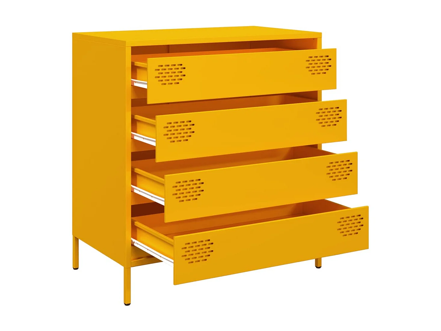 Buffet jaune moutarde 68x39x73,5 cm acier laminé à froid