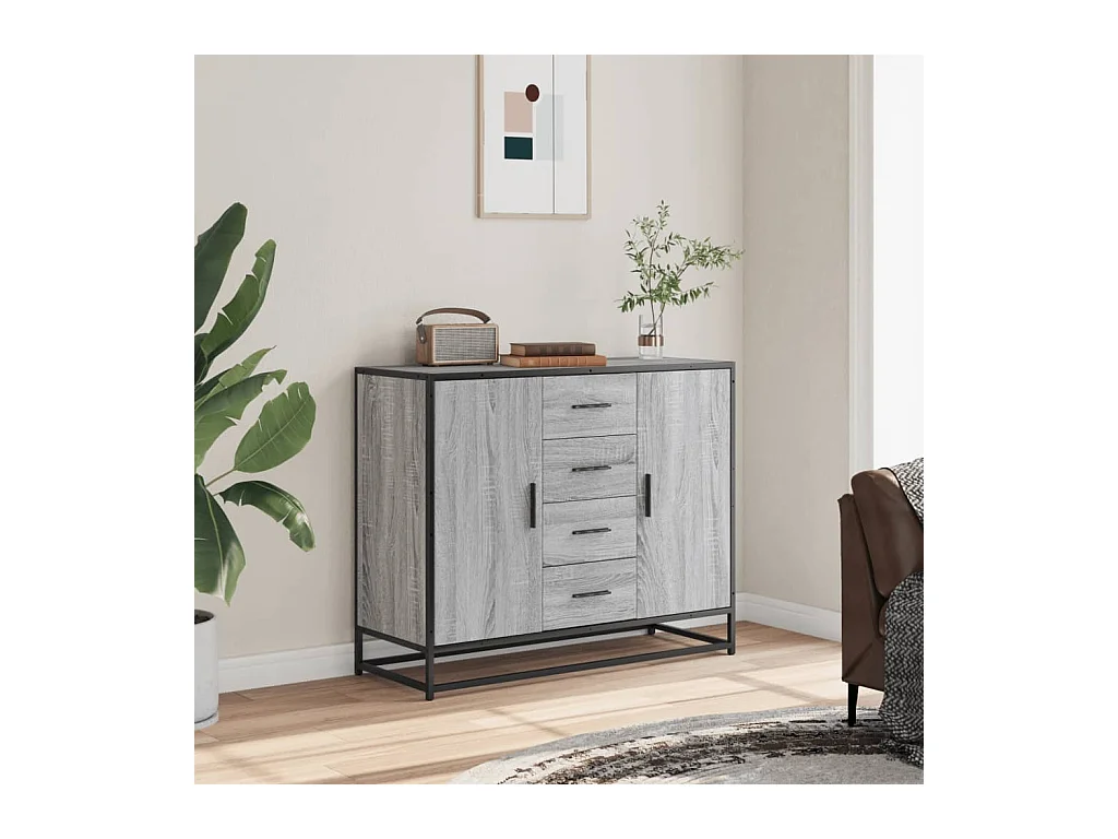 Buffet sonoma gris 92x35x76 cm bois d'ingénierie