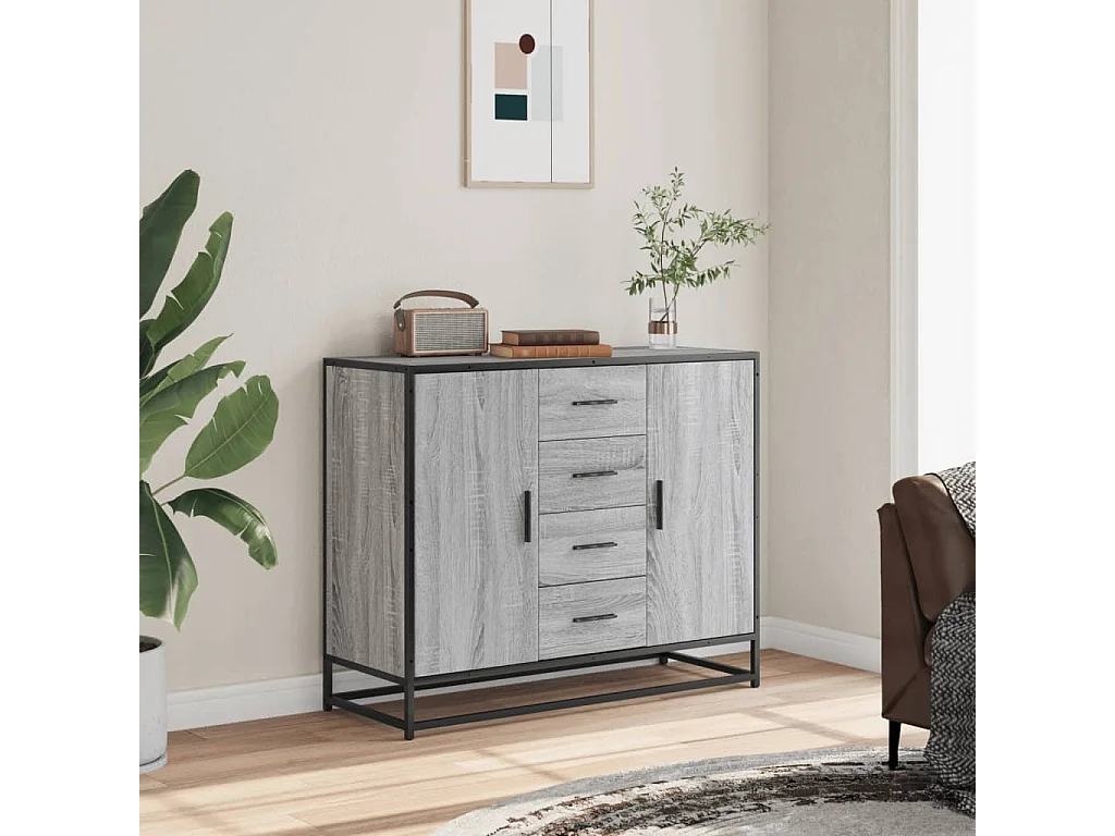 Buffet sonoma gris 92x35x76 cm bois d'ingénierie