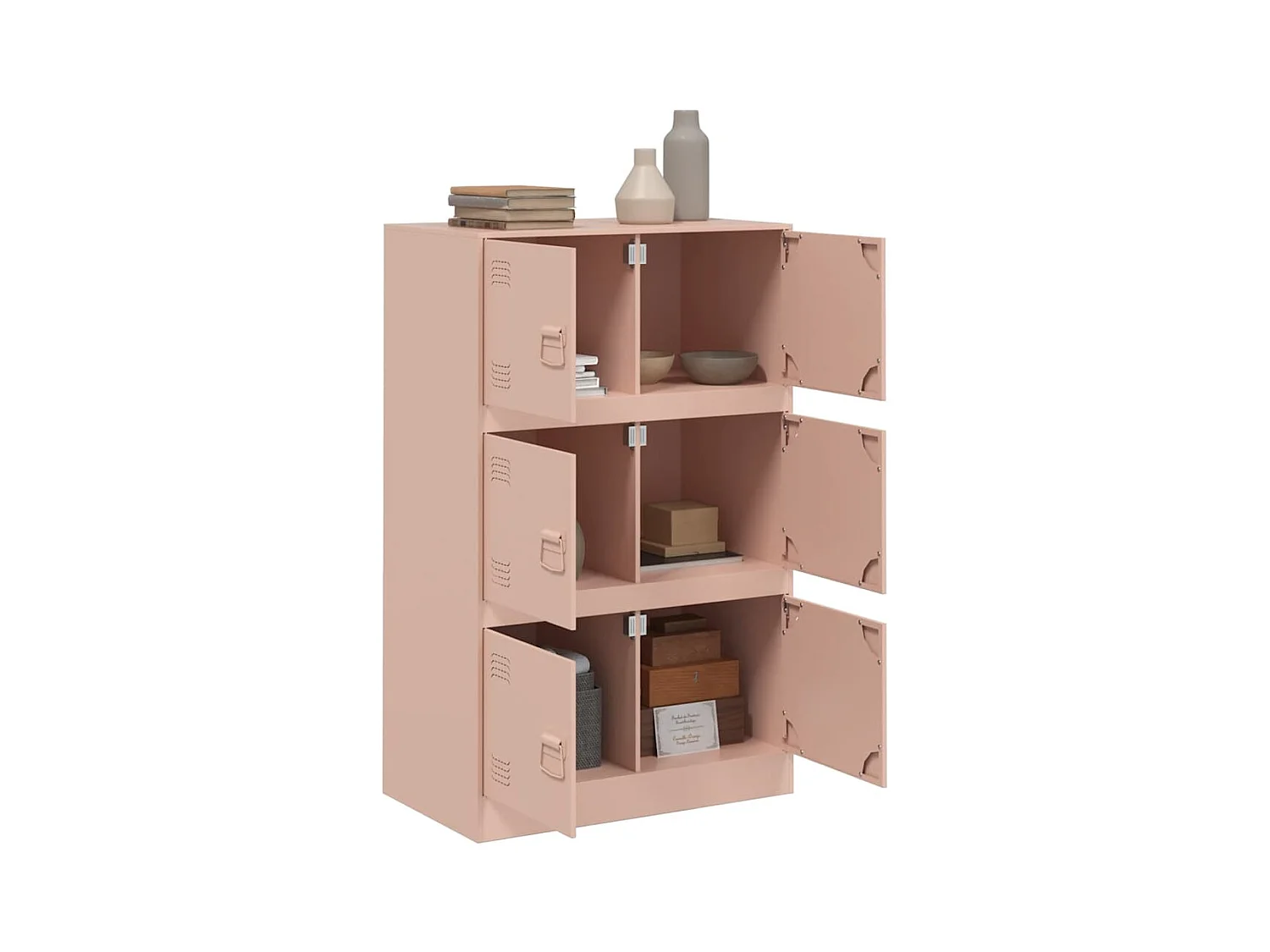 Buffet rose 67x39x107 cm acier