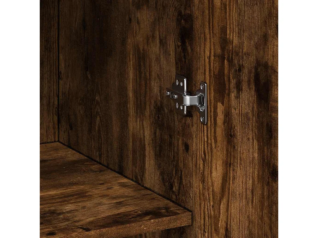 Buffet haut chêne fumé 70x42,5x185 cm bois d'ingénierie