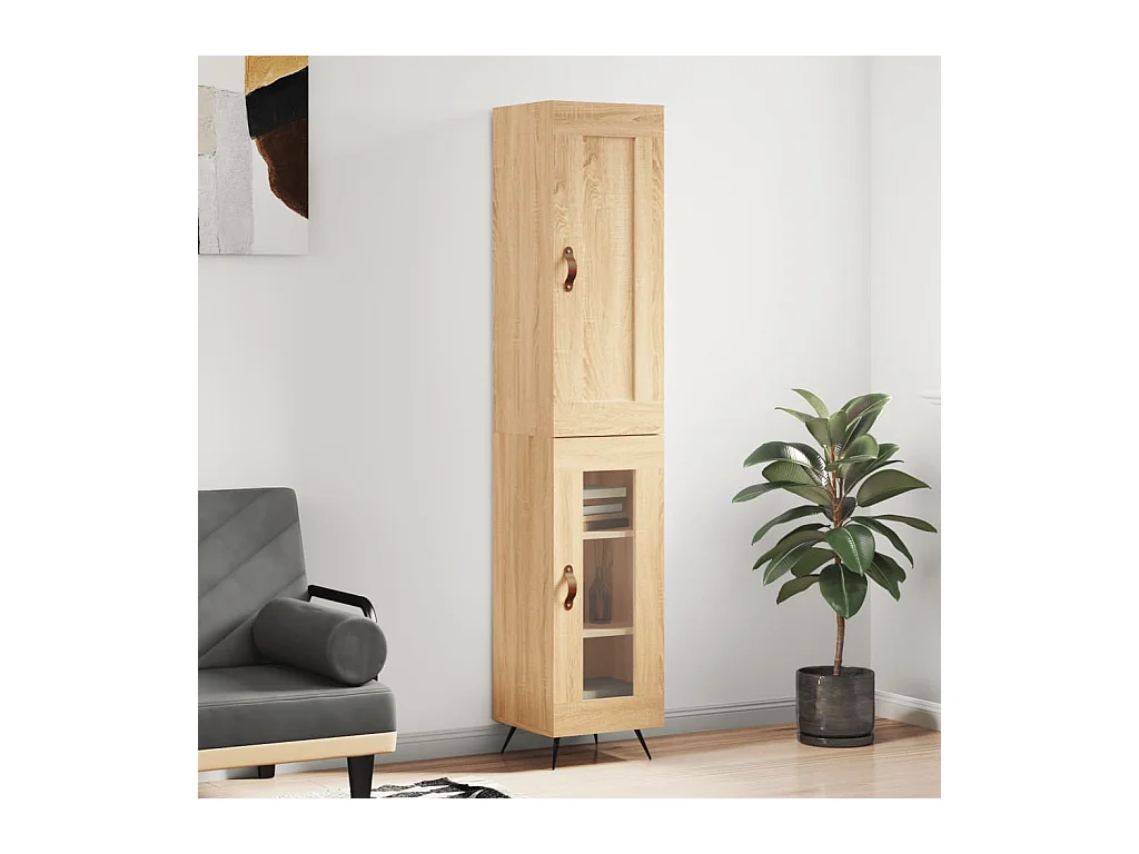 Buffet haut Chêne sonoma 34,5x34x180 cm Bois d'ingénierie