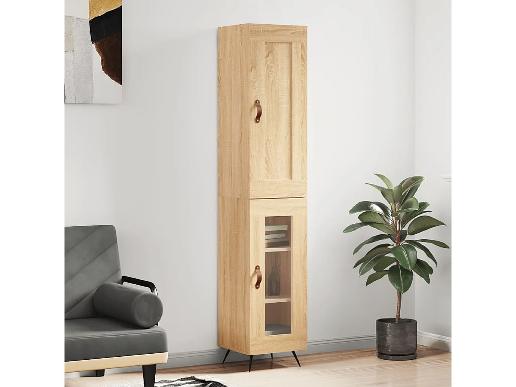 Buffet haut Chêne sonoma 34,5x34x180 cm Bois d'ingénierie