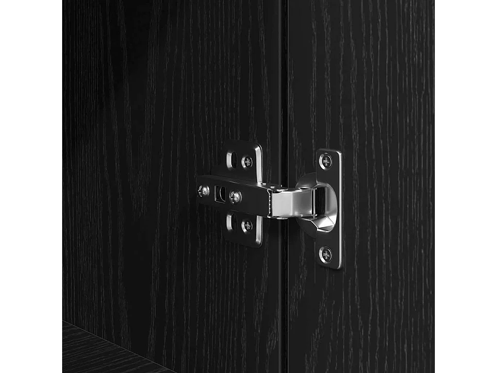 Buffet haut chêne noir 50x35x180 cm bois d'ingénierie