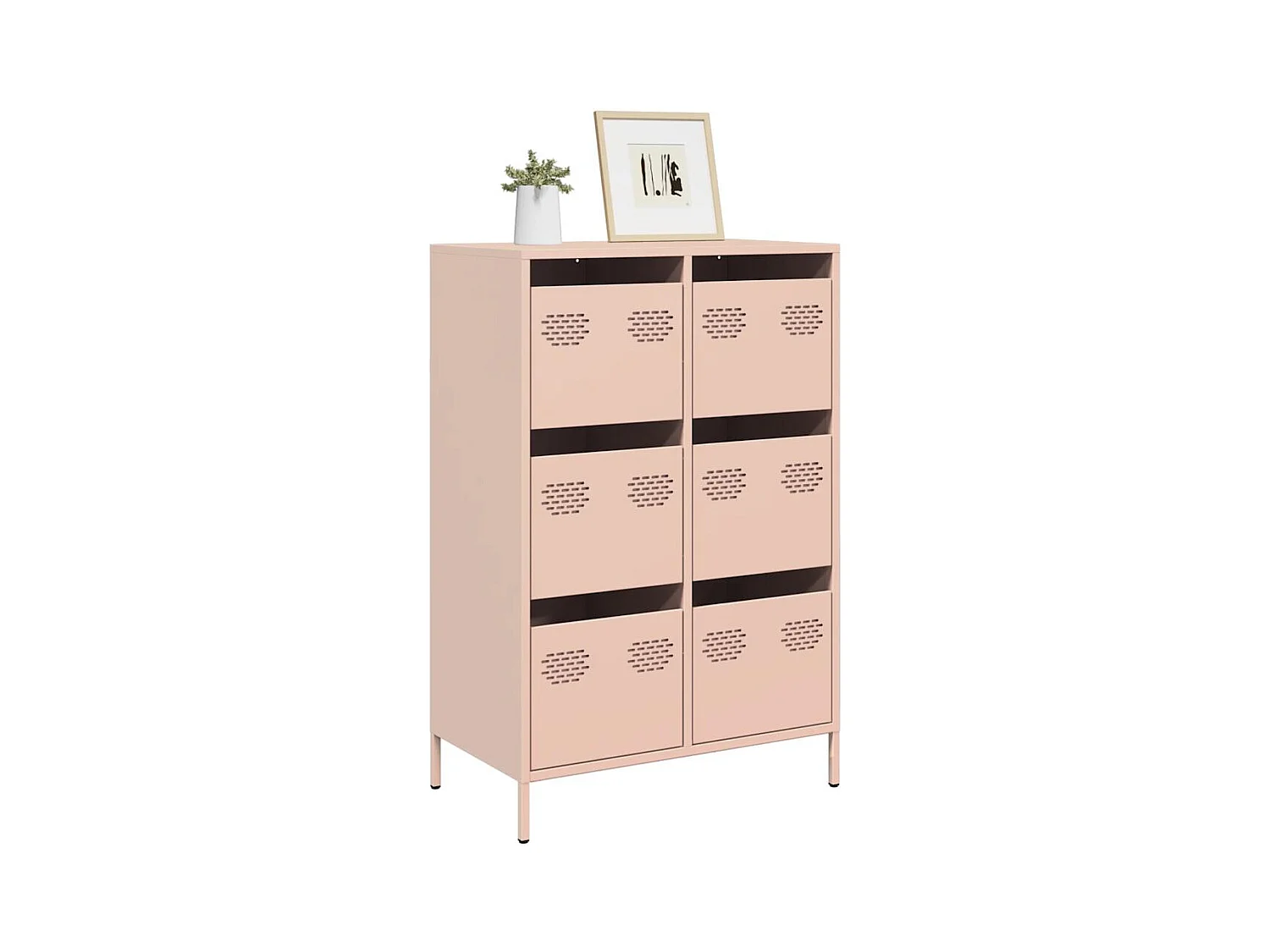 Aparador acero rosa 68x39x101,5 cm