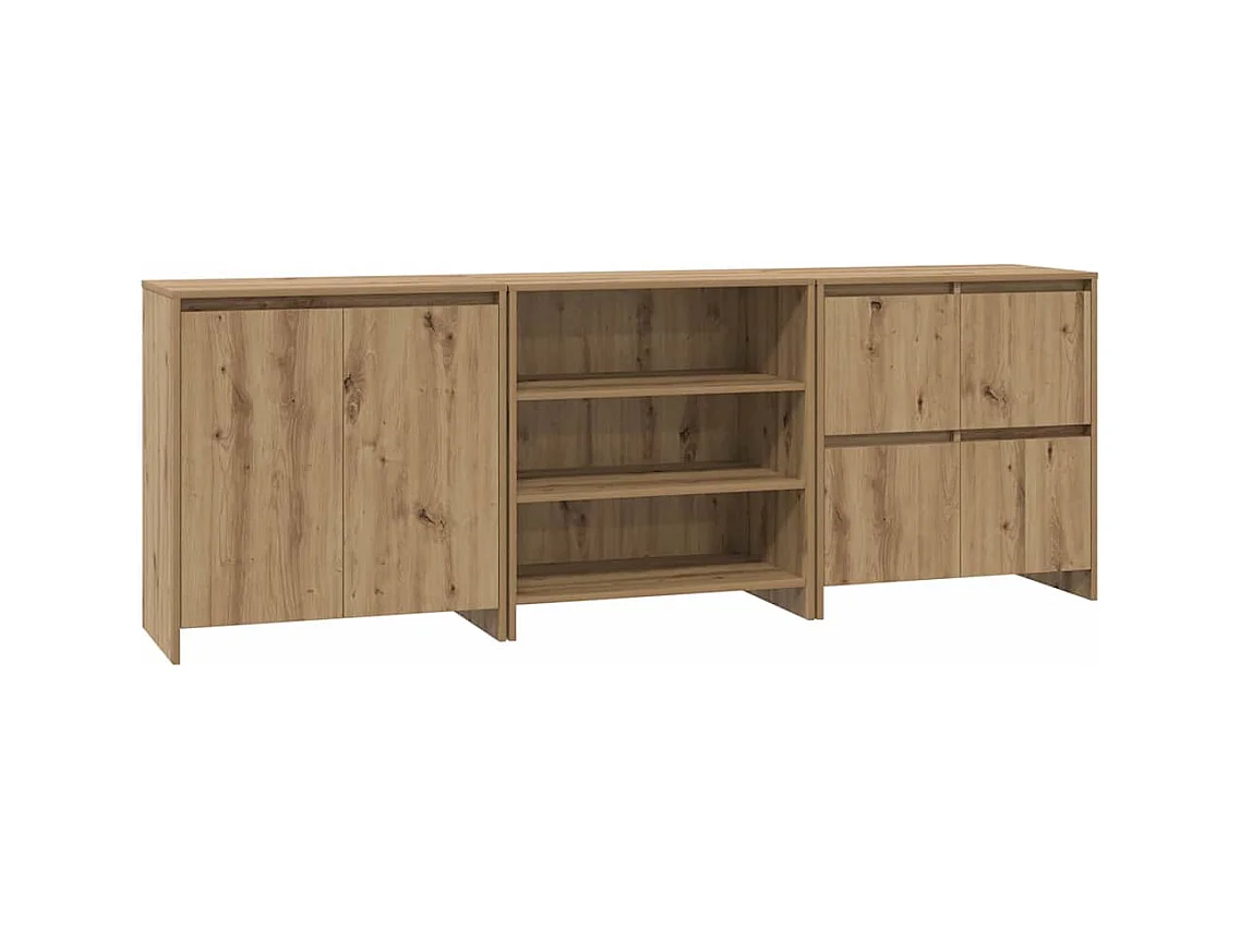 Tableros Lateral 3 piezas Roble artisan 70 x 41 x 75 cm