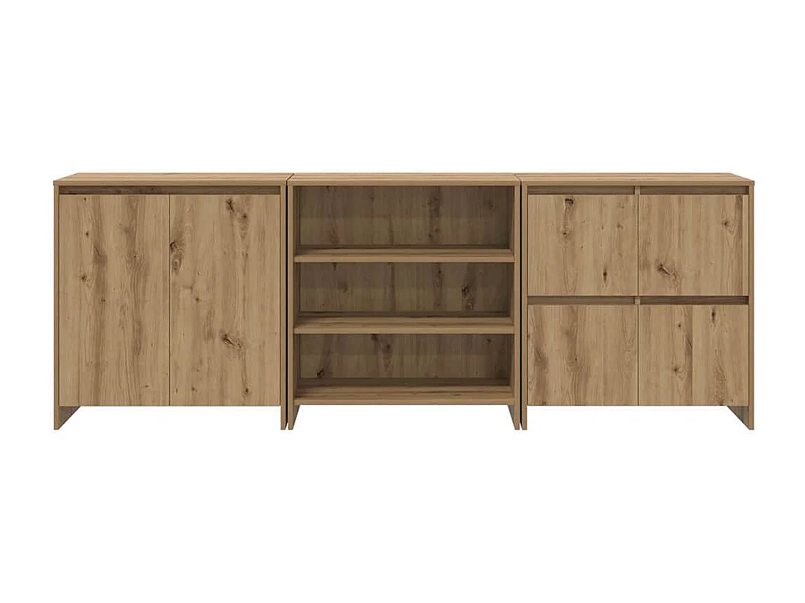 Tableros Lateral 3 piezas Roble artisan 70 x 41 x 75 cm