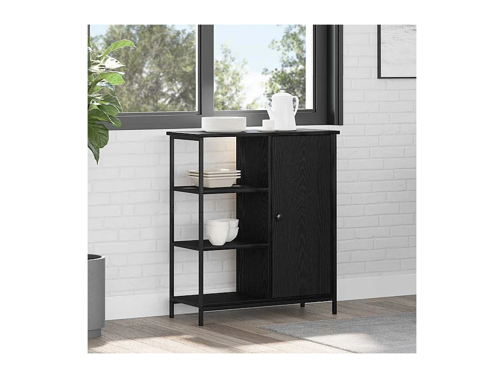 Buffet Chêne noir 70 x 30 x 80 cm Bois d'ingénierie