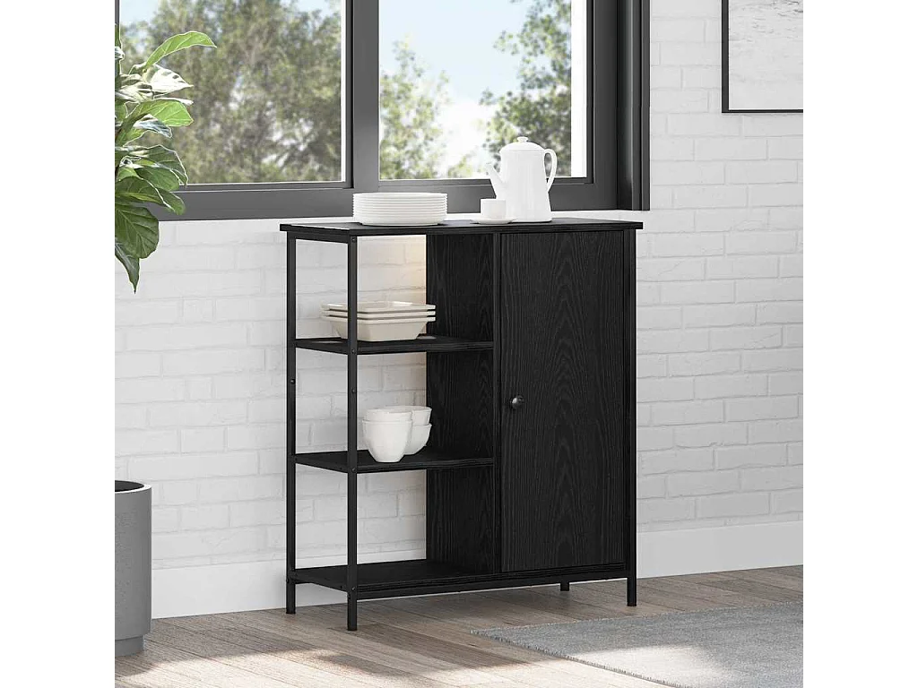 Buffet Chêne noir 70 x 30 x 80 cm Bois d'ingénierie