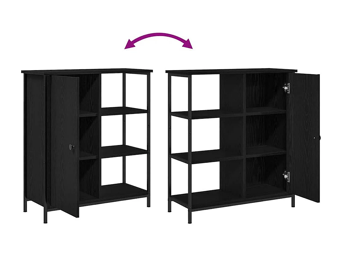 Buffet Chêne noir 70 x 30 x 80 cm Bois d'ingénierie