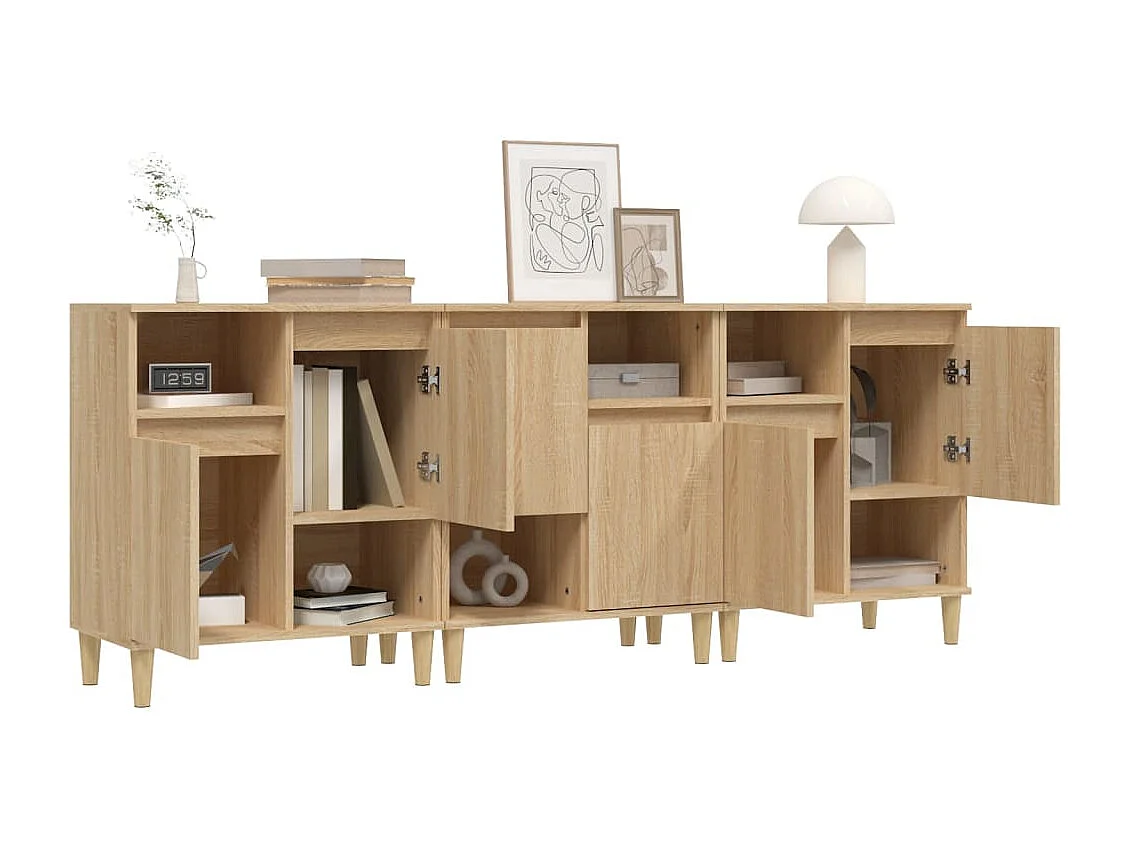 Buffets 3 pièces chêne sonoma 60x35x70 cm bois d'ingénierie