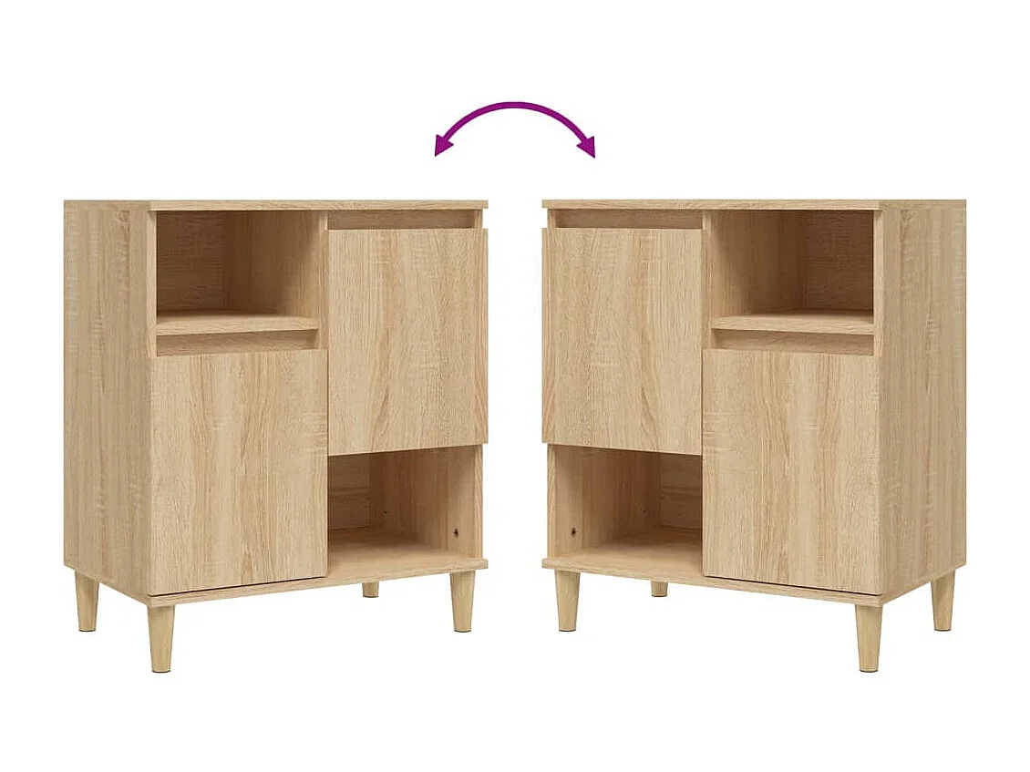 Buffets 3 pièces chêne sonoma 60x35x70 cm bois d'ingénierie