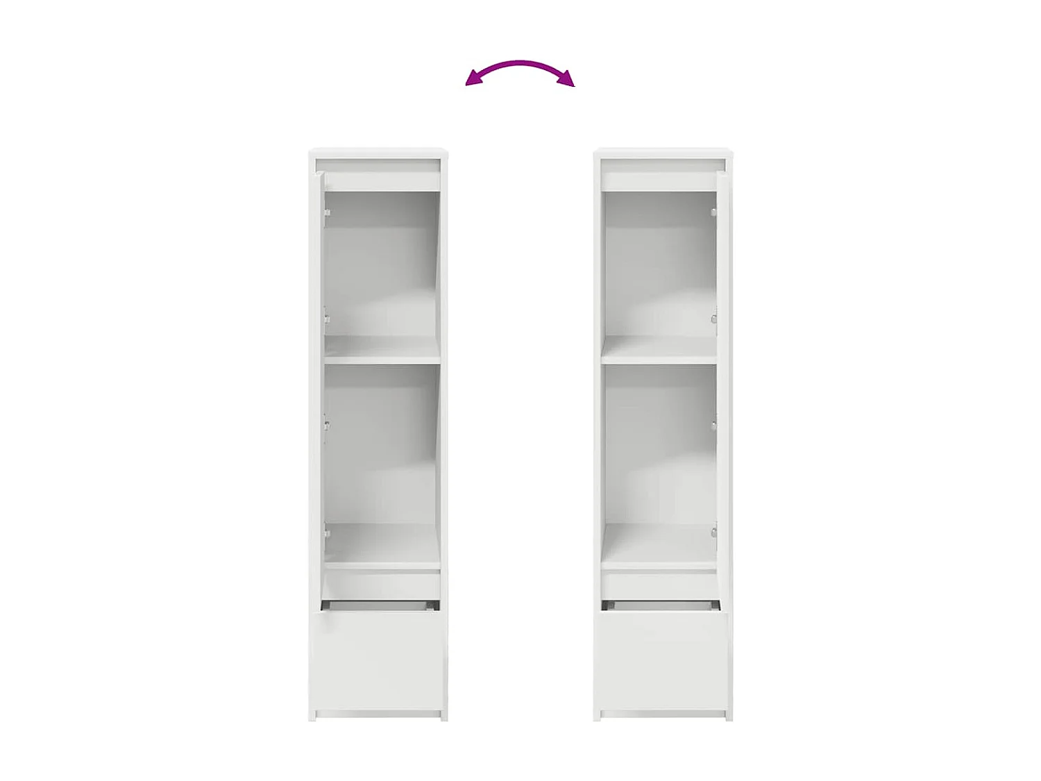 Buffet haut blanc 29,5x34x119,5 cm bois d'ingénierie