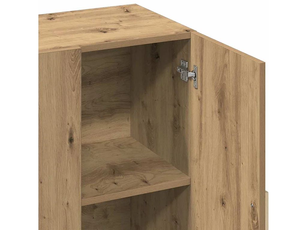 Buffet chêne artisanal 90x34x80 cm bois d'ingénierie