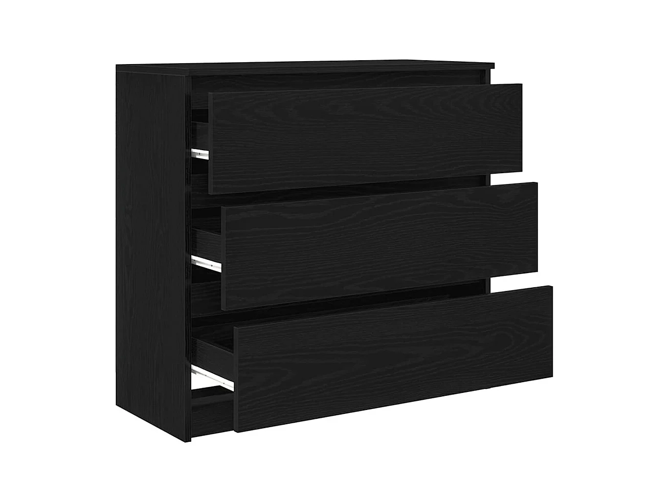 Buffet chêne noir 80x35x76 cm bois d'ingénierie